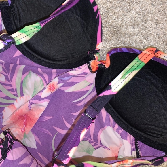 Maidenform Swimwear Purple Multicolor Floral Swim Top size 36B - Picture 11 of 11